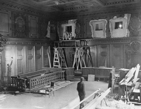 The Palace of Justice courtroom before construction